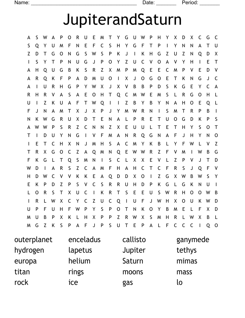 JupiterandSaturn Word Search