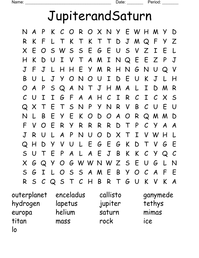 JupiterandSaturn Word Search