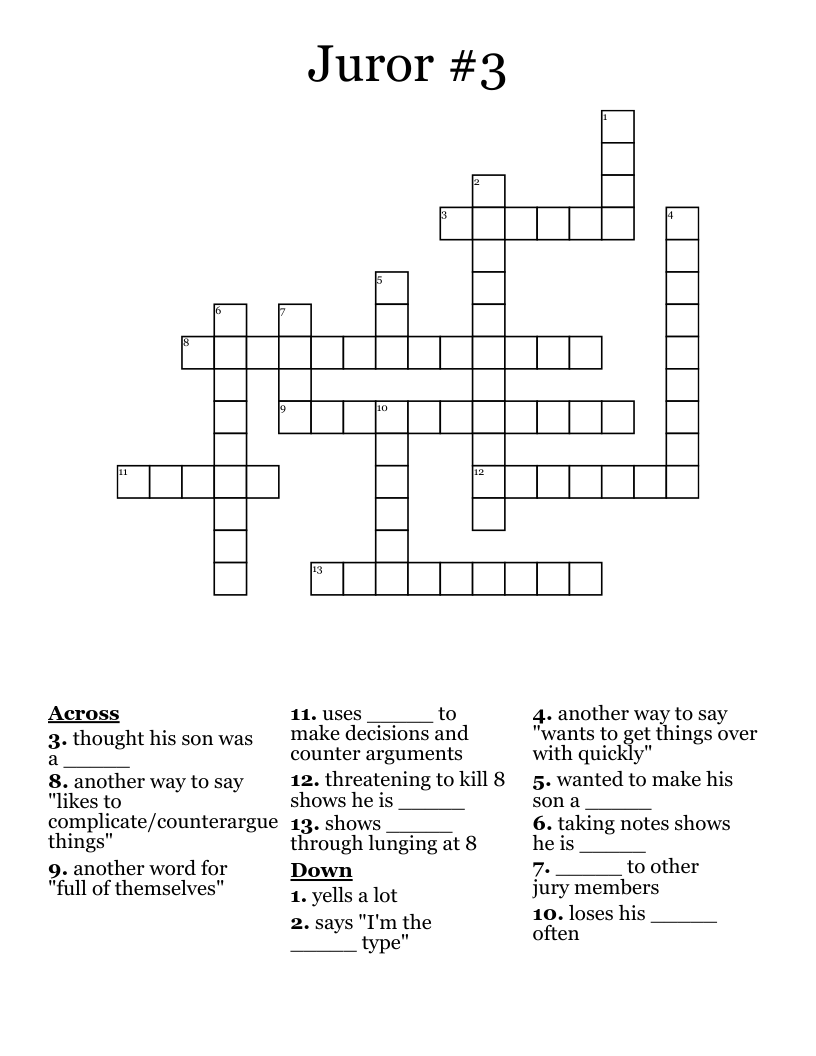 Juror #3 Crossword