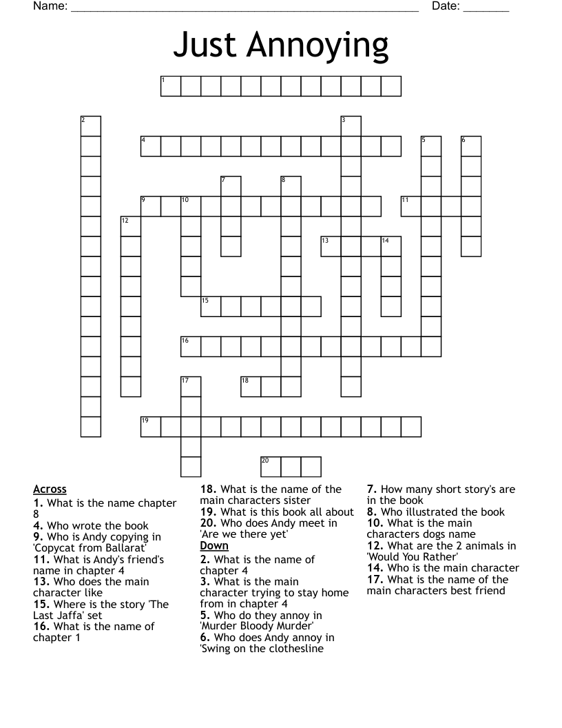 Just Annoying  Crossword