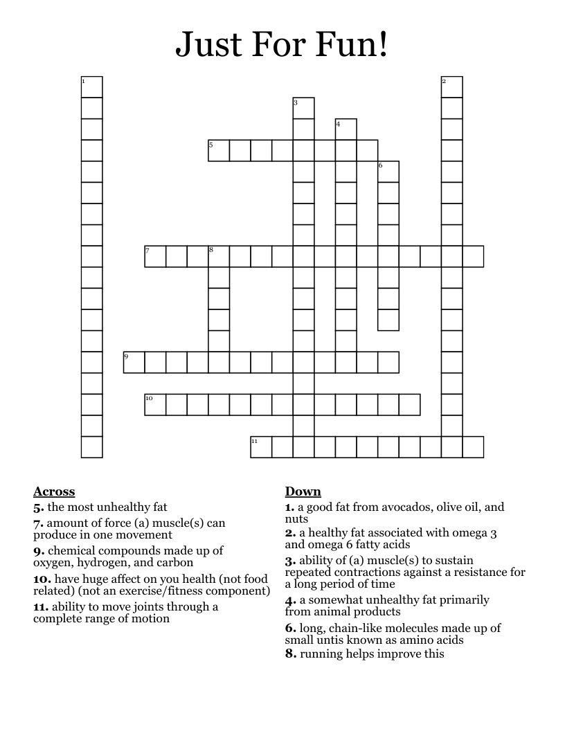 Just For Fun! Crossword
