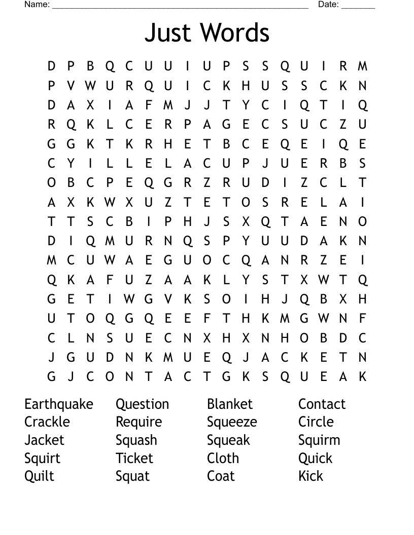Just Words Word Search