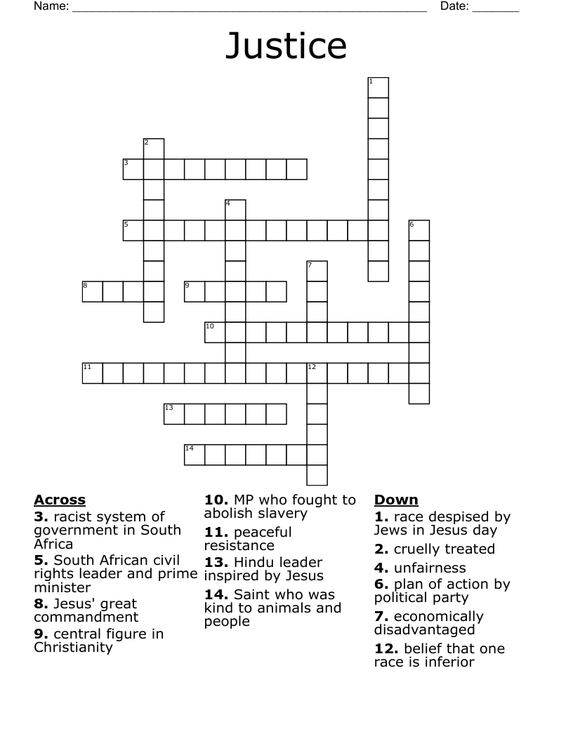 Justice Crossword