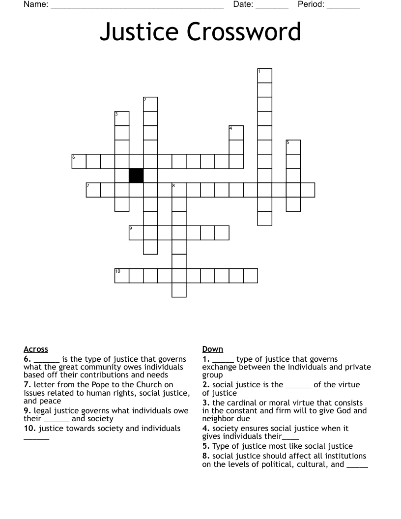 Justice Crossword