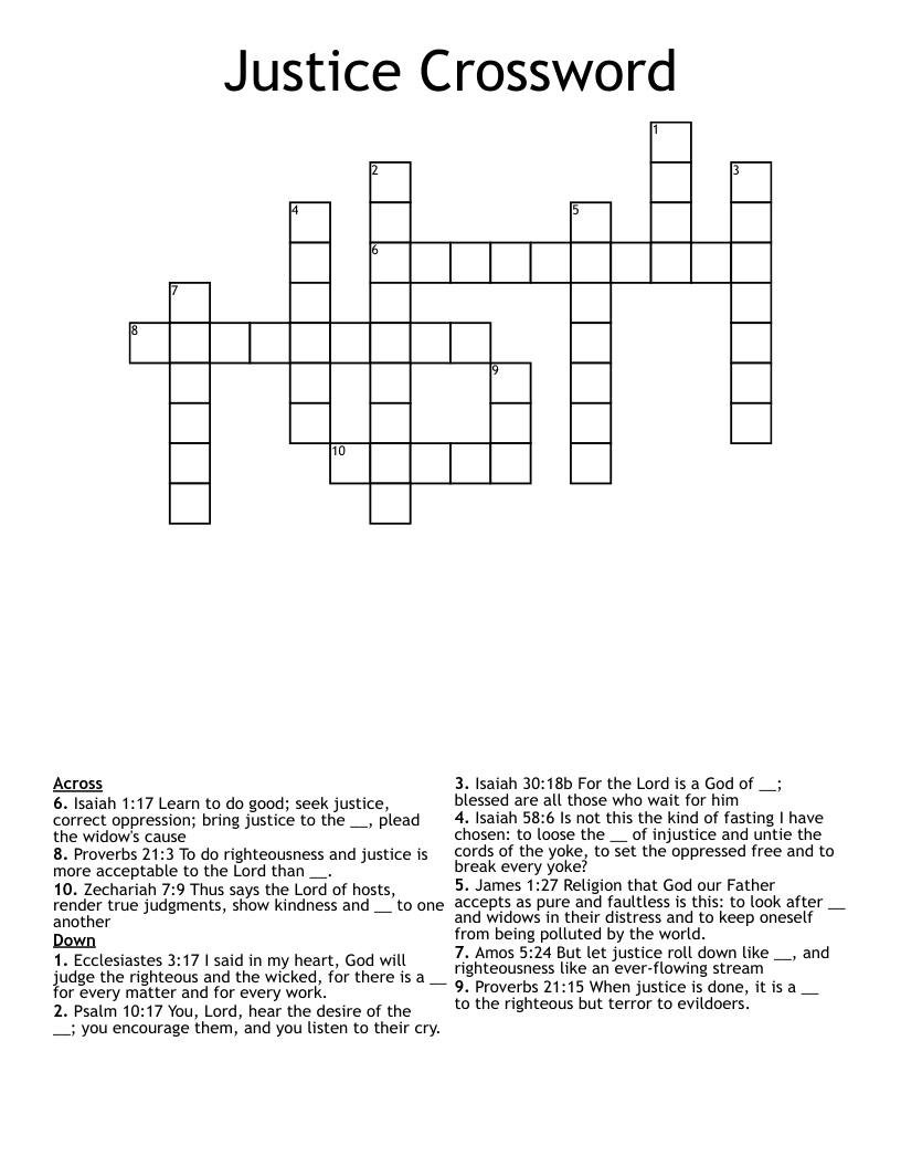 Justice Crossword