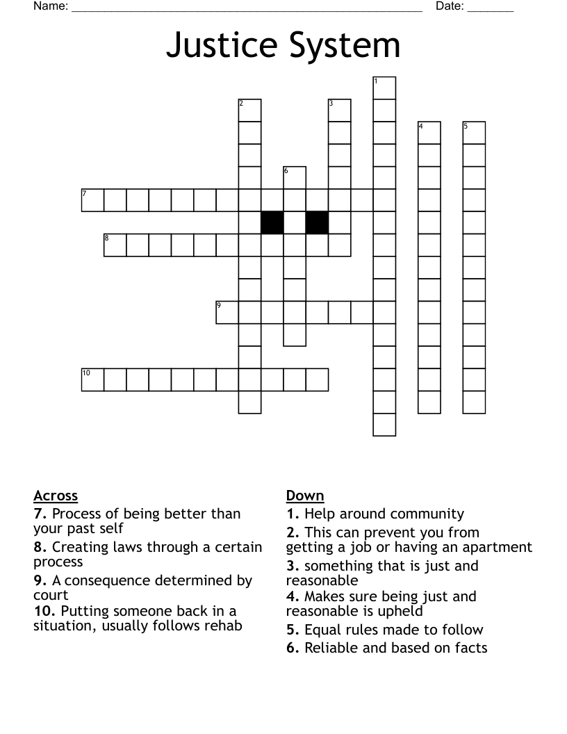 Justice System Crossword