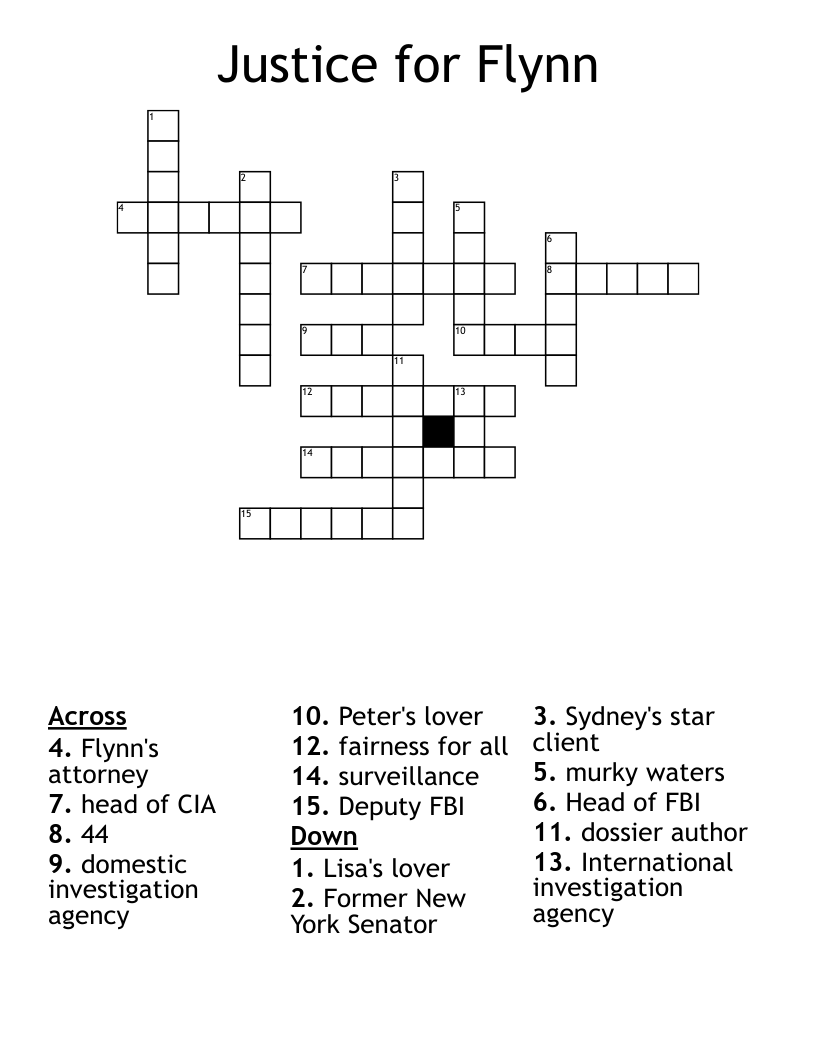 Justice for Flynn Crossword