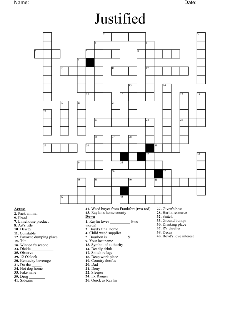 Justified Crossword