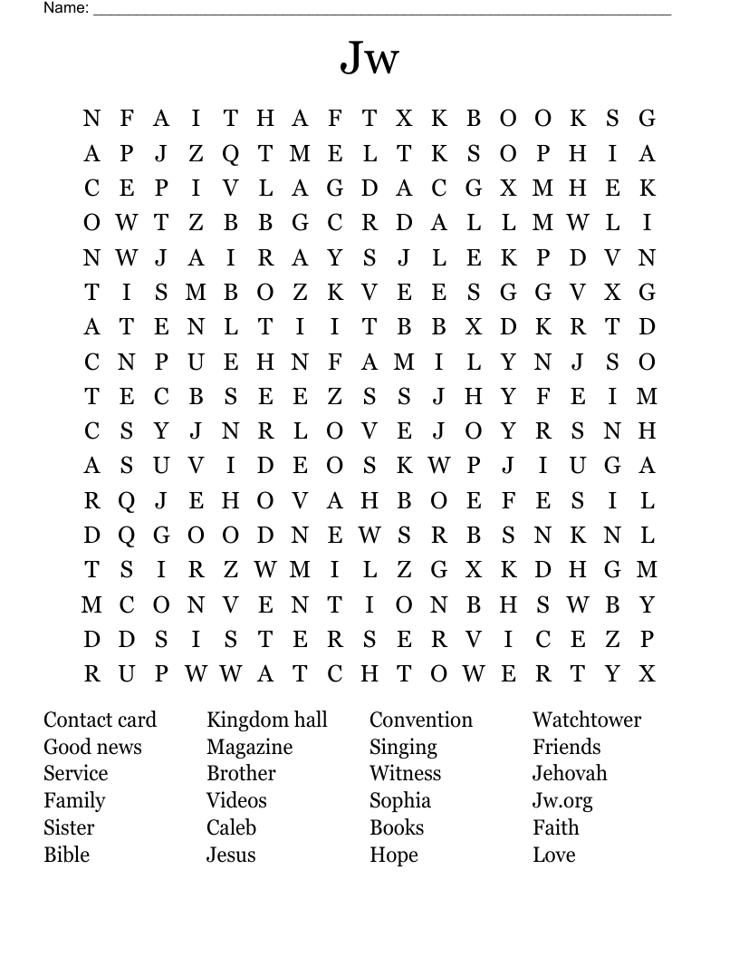 Jw  Word Search