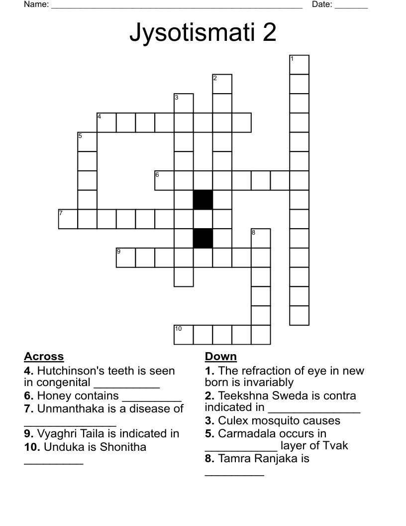 Jysotismati 2 Crossword