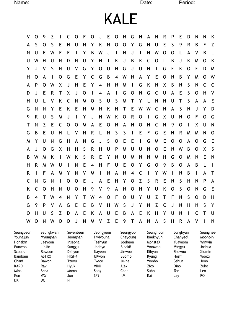 KALE  Word Search