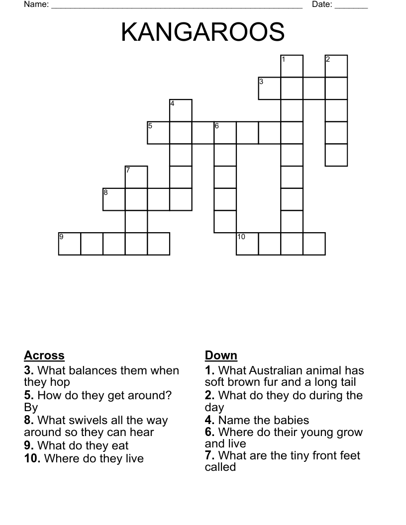 KANGAROOS Crossword