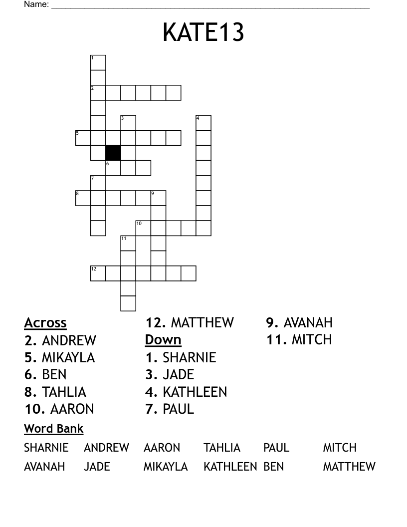 KATE13 Crossword