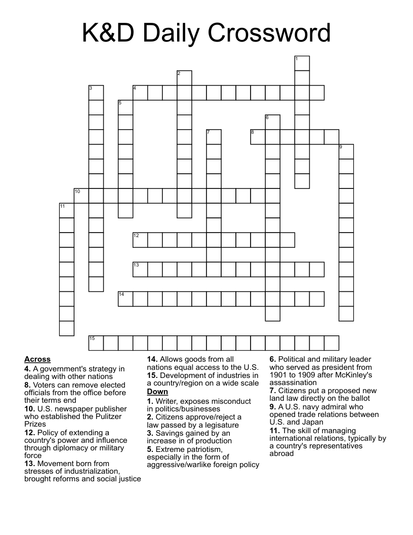 K&D Daily Crossword