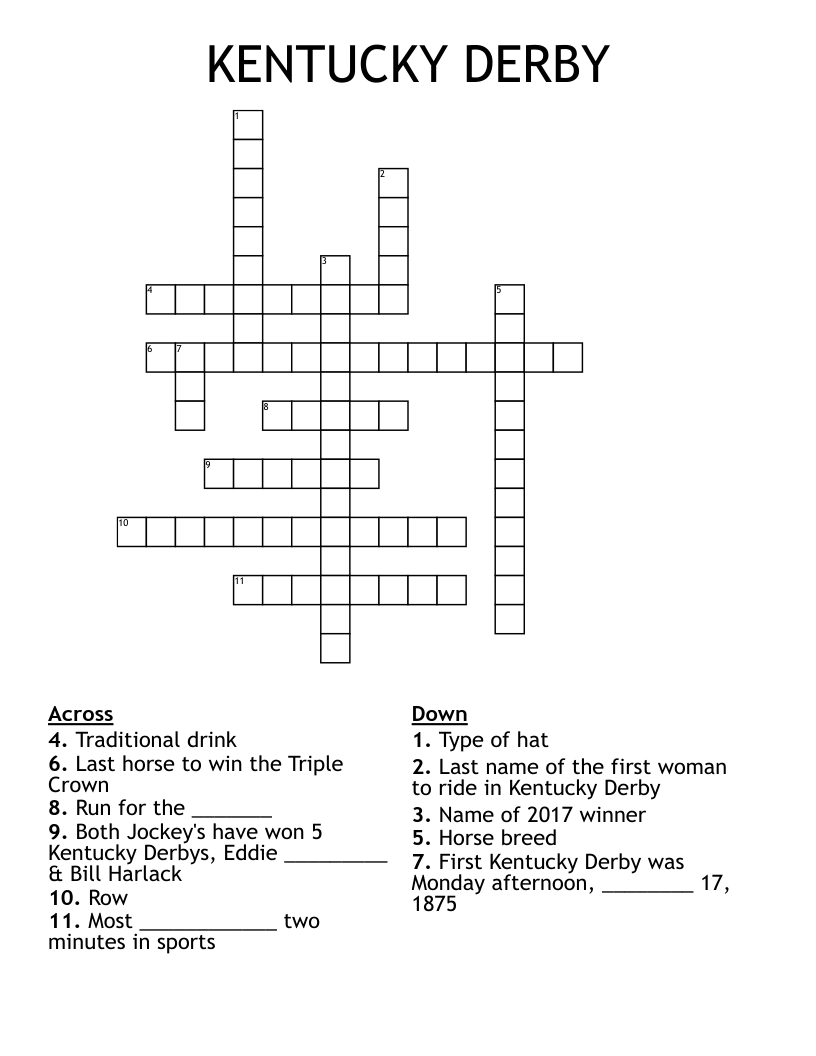 KENTUCKY DERBY Crossword