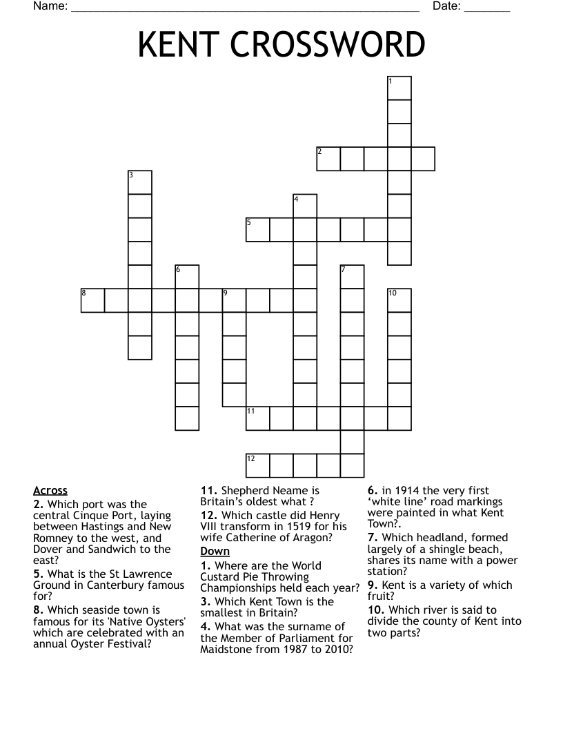 KENT CROSSWORD