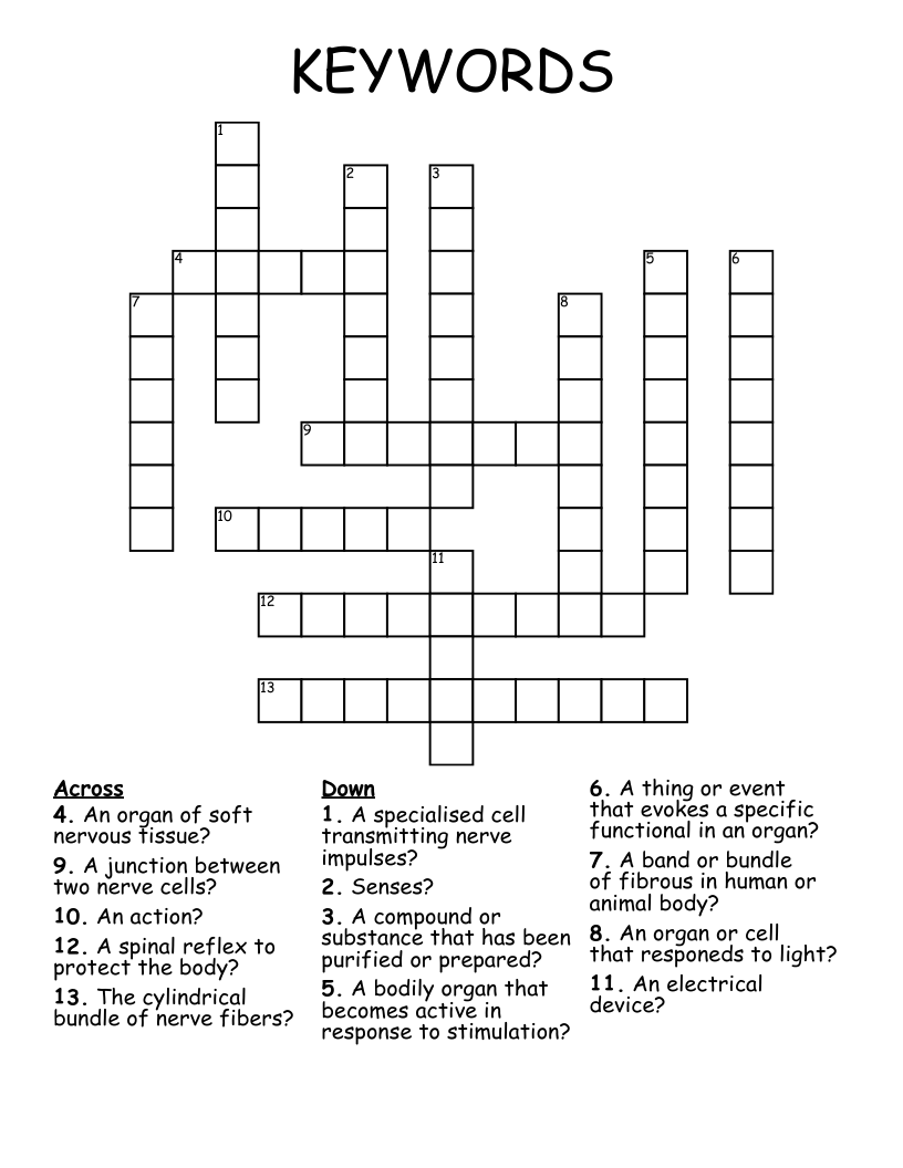 KEYWORDS Crossword