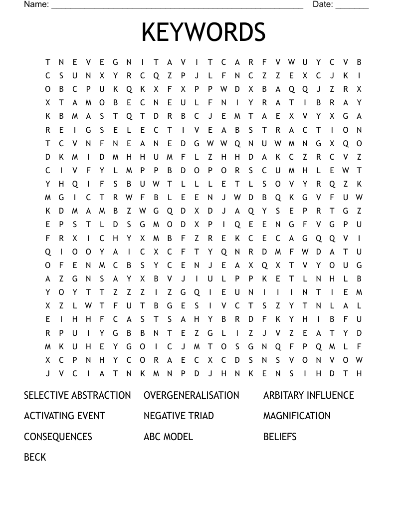 KEYWORDS Word Search