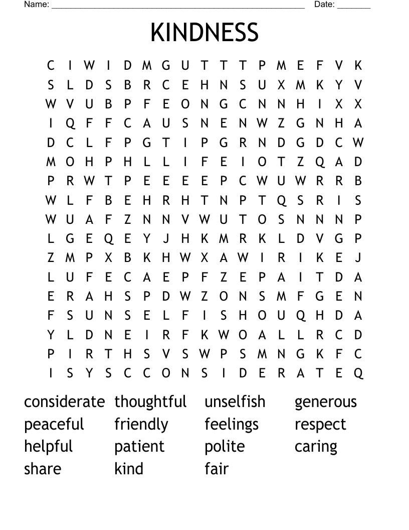 KINDNESS Word Search