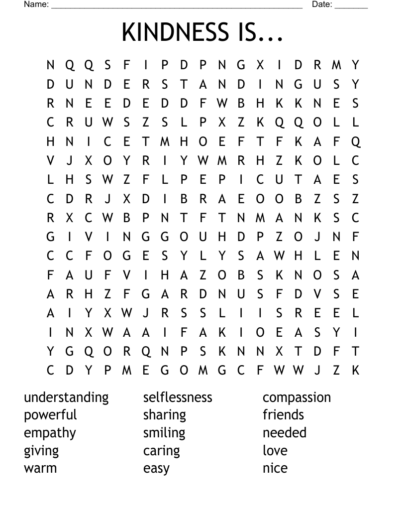 KINDNESS IS... Word Search