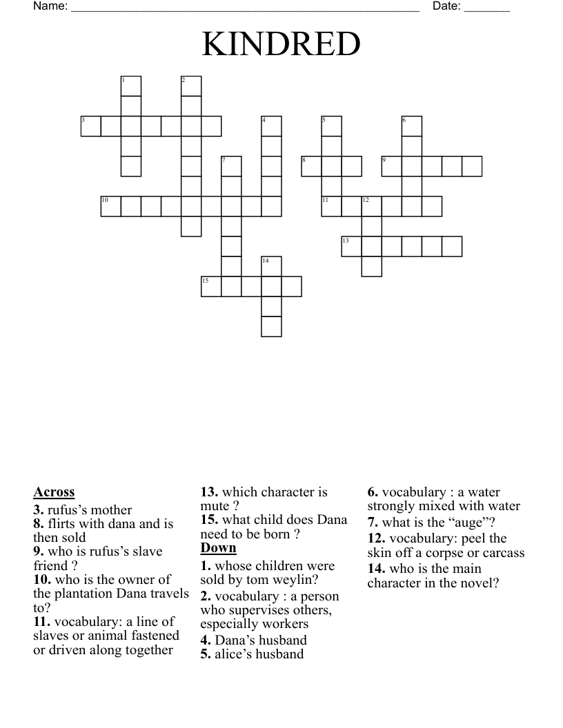 KINDRED Crossword