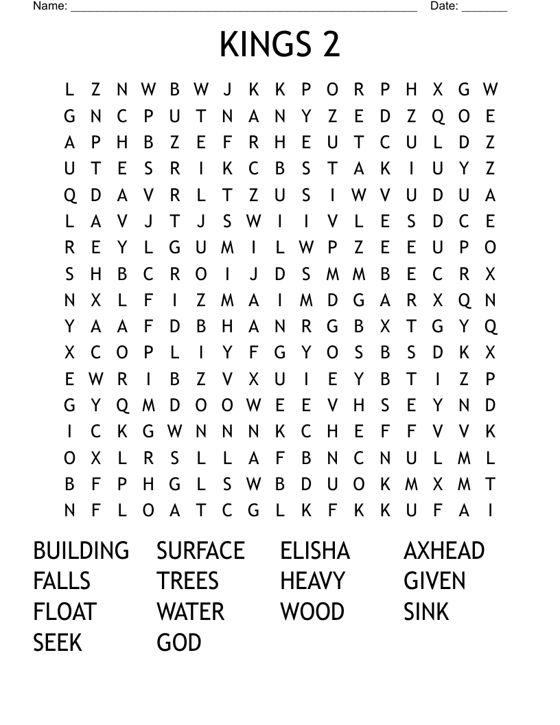 KINGS 2  Word Search