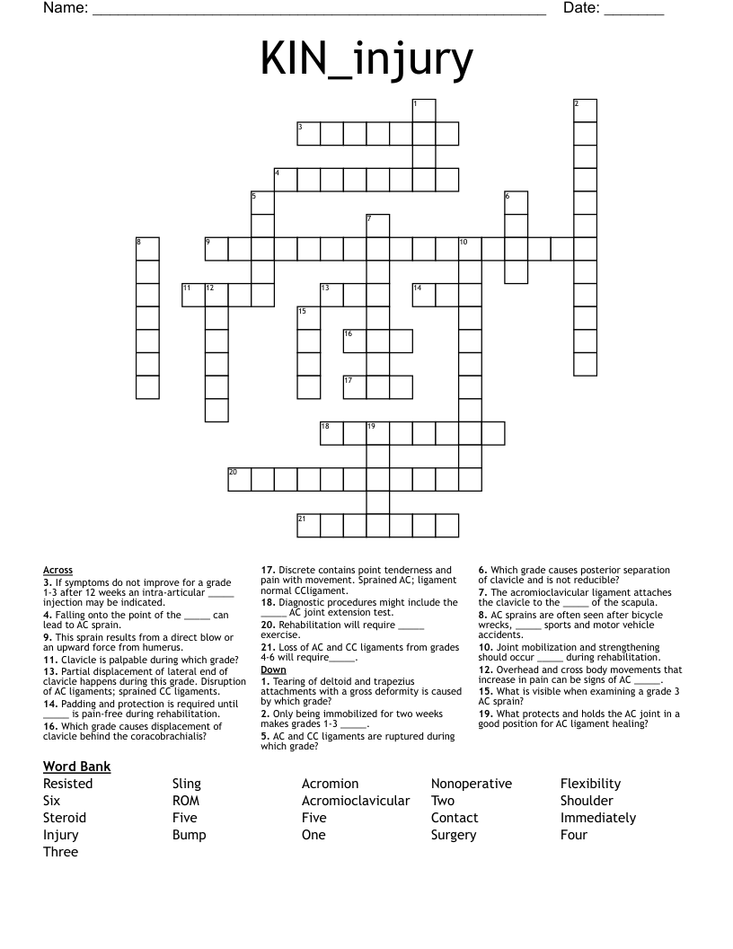 KIN_injury Crossword