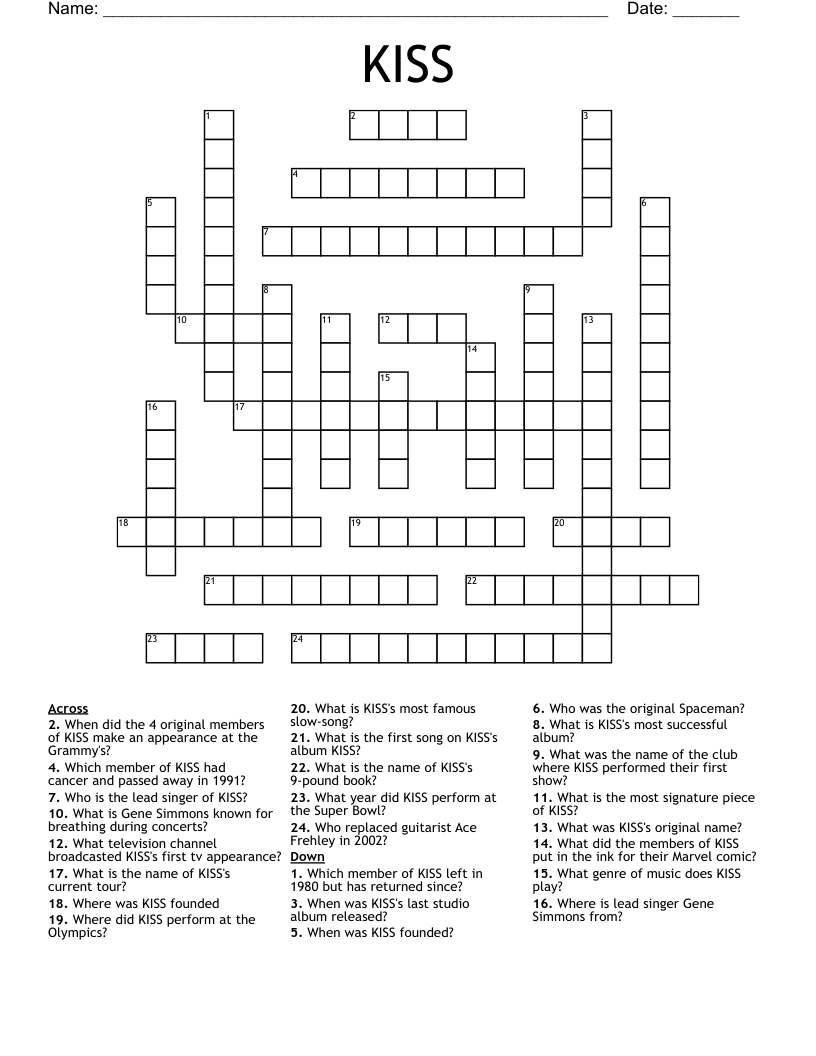 KISS Crossword