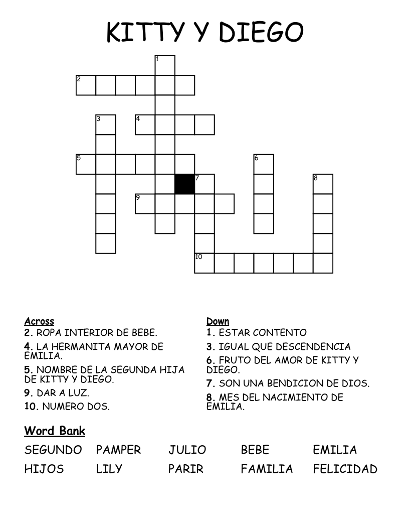 KITTY Y DIEGO Crossword