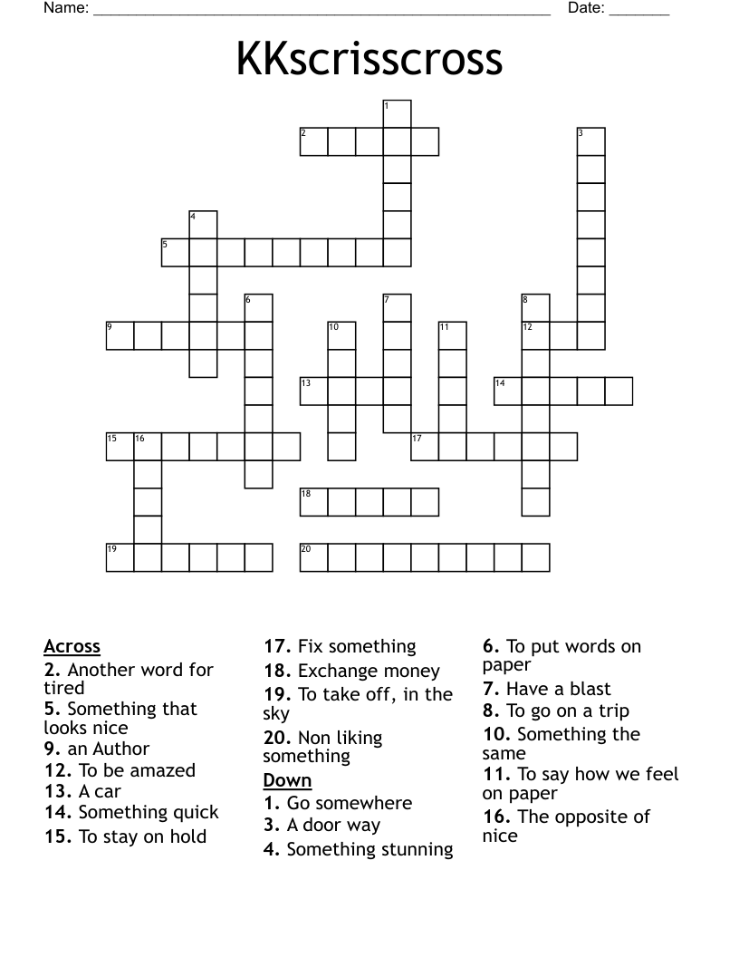 KKscrisscross Crossword