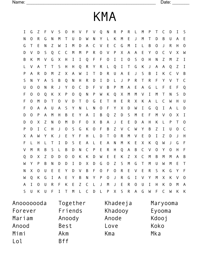 KMA Word Search