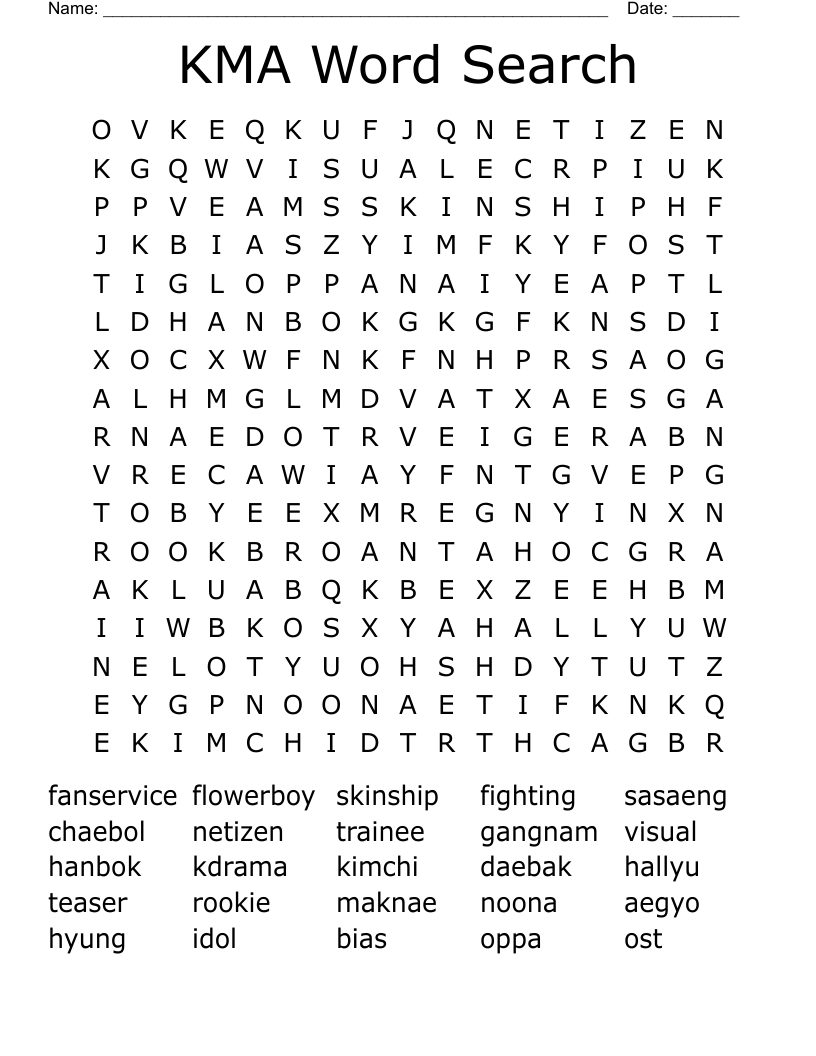 KMA Word Search