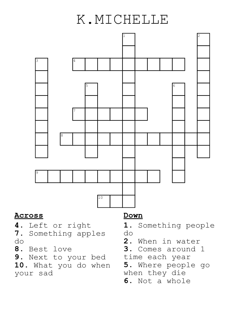 K.MICHELLE Crossword
