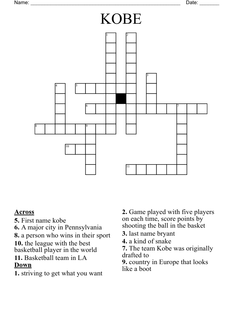 KOBE Crossword