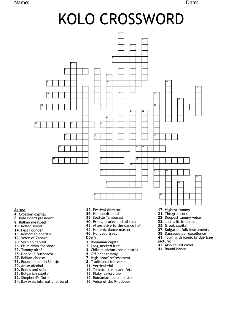 KOLO CROSSWORD