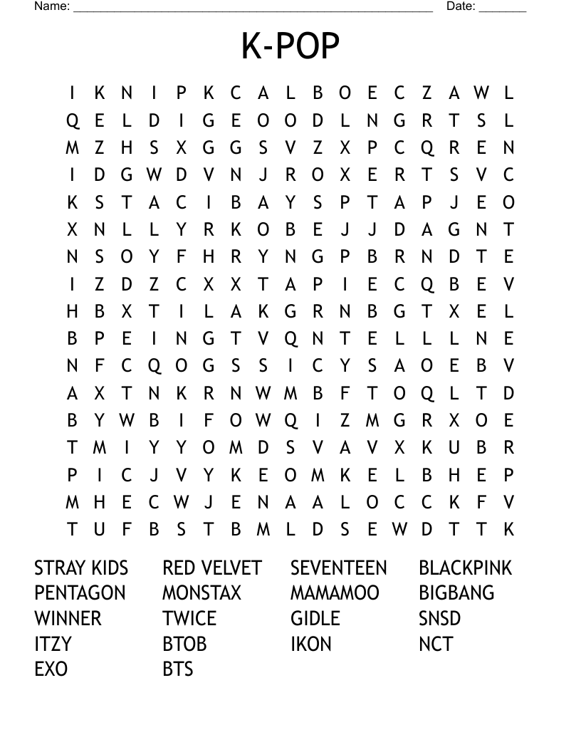 K-POP Word Search