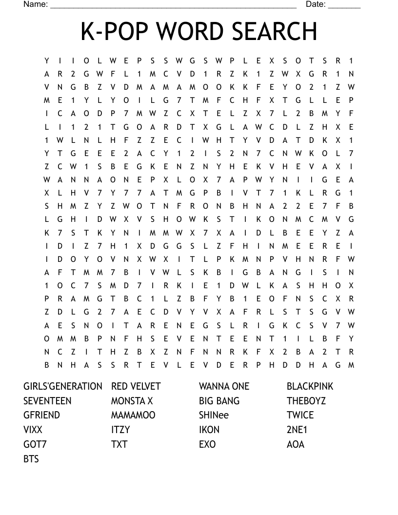 K-POP WORD SEARCH