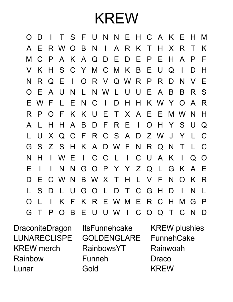 KREW Word Search