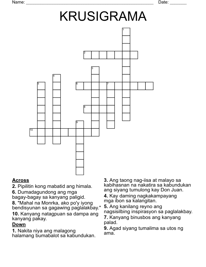 KRUSIGRAMA Crossword