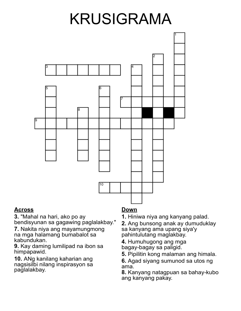 KRUSIGRAMA Crossword