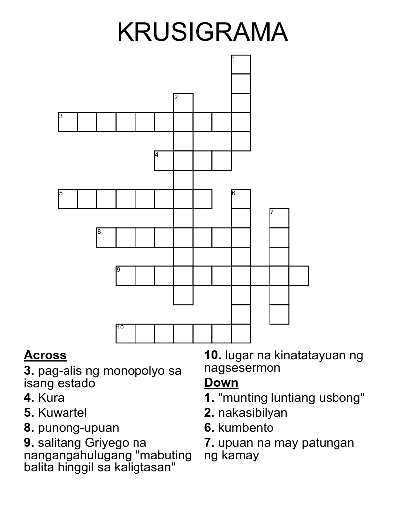 KRUSIGRAMA Crossword