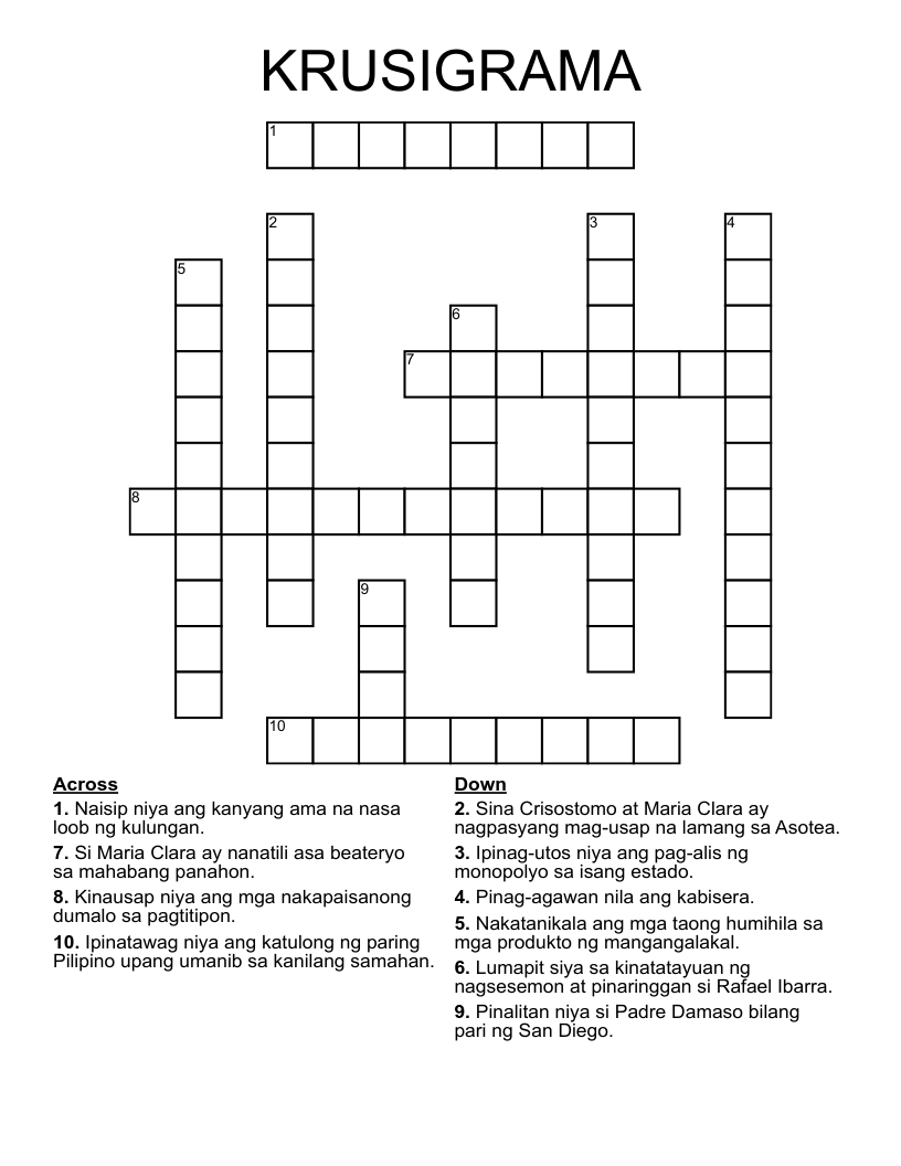 KRUSIGRAMA Crossword