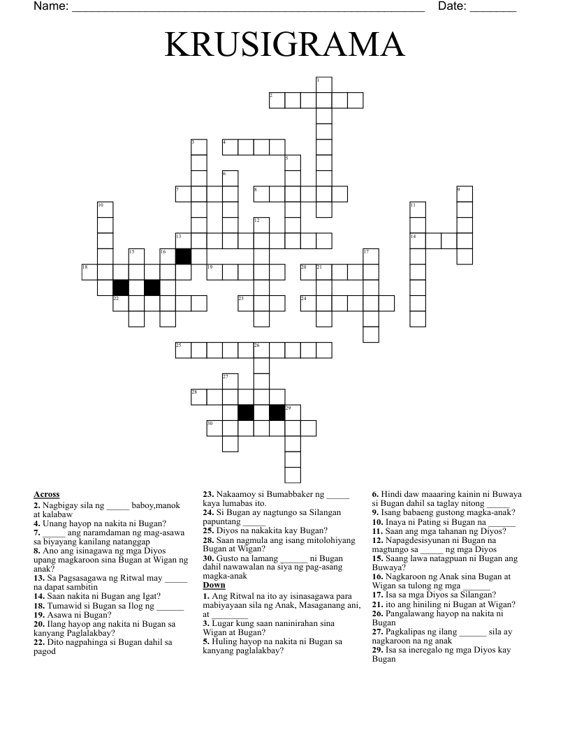 KRUSIGRAMA Crossword