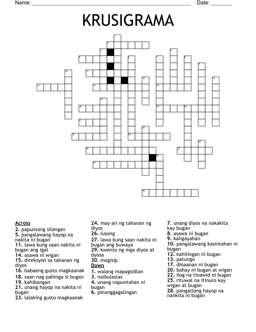 KRUSIGRAMA Crossword