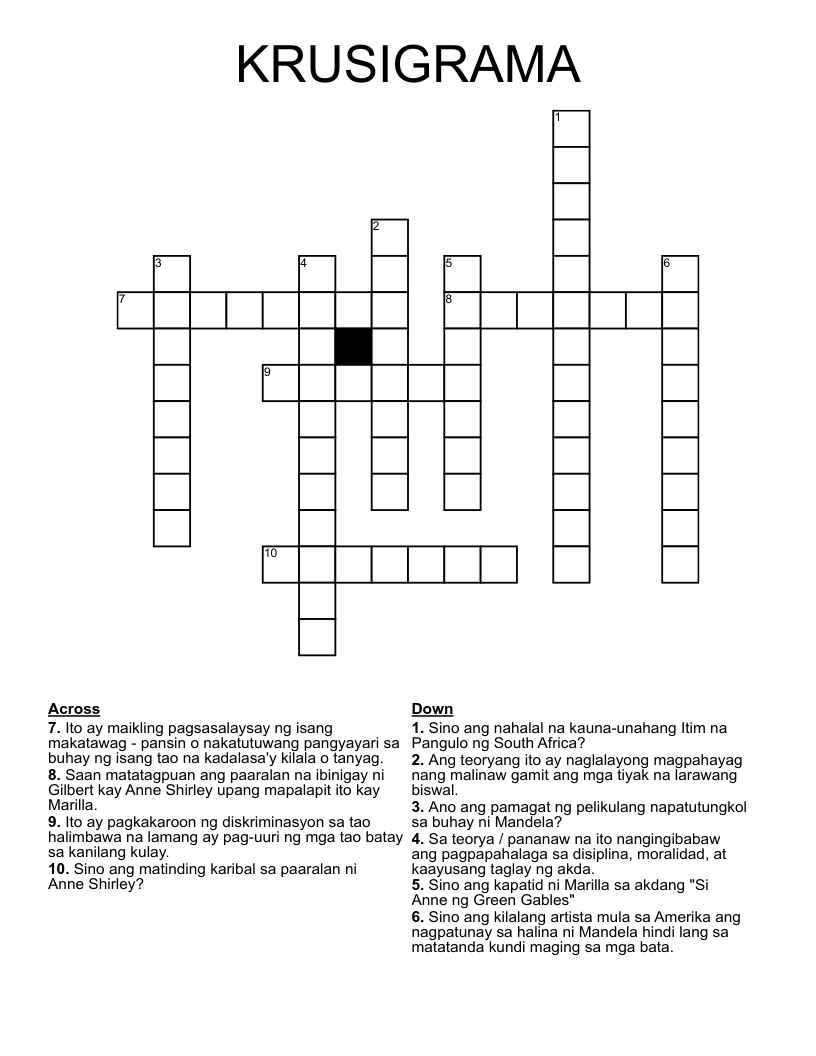 KRUSIGRAMA Crossword