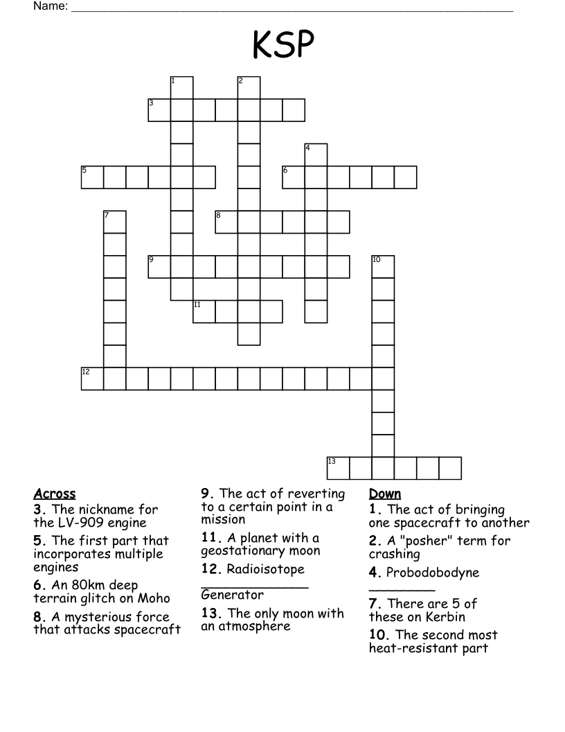KSP Crossword