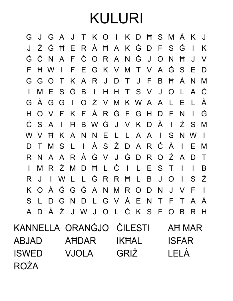 KULURI Word Search