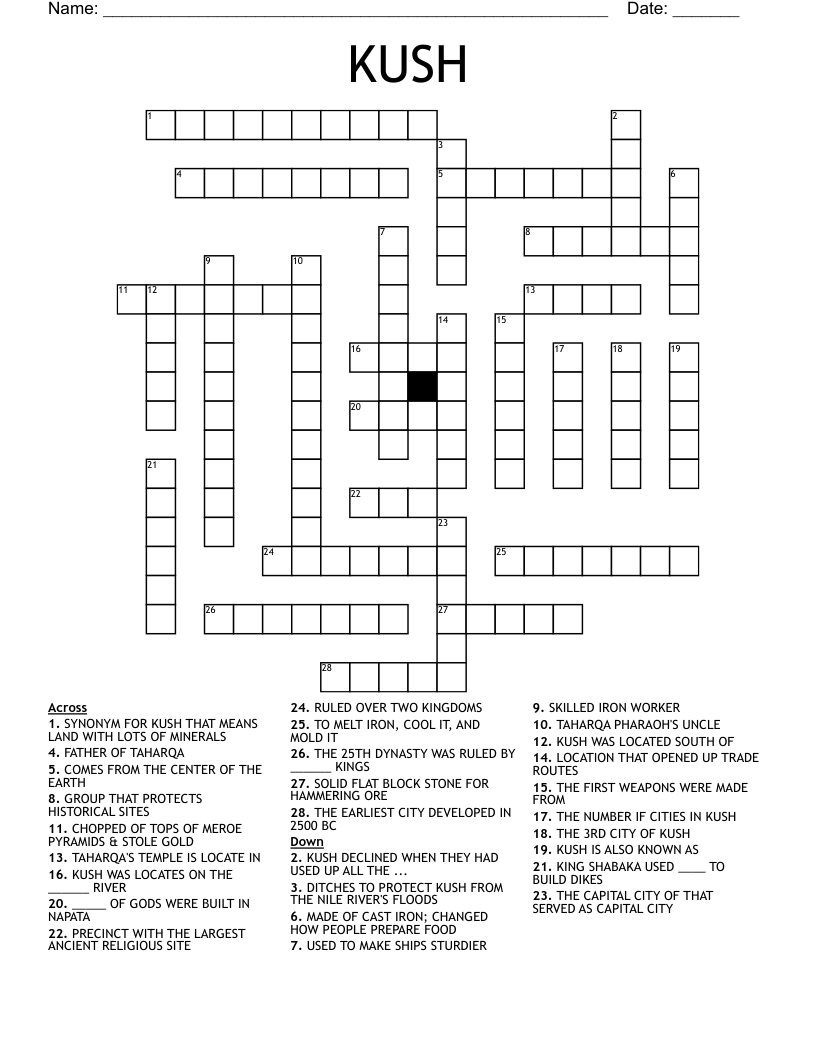 KUSH  Crossword
