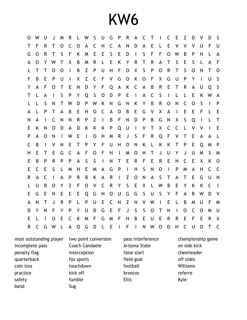 KW6 Word Search