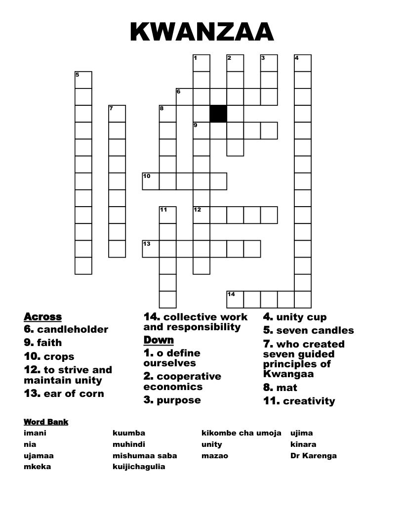 KWANZAA Crossword
